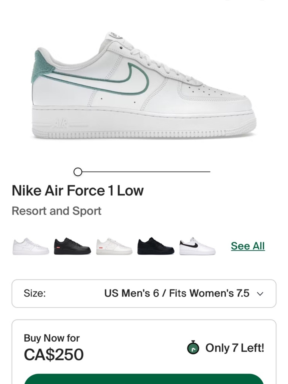 Nike Air Force 1 Low Resort & Sport Summit White Bicoastal Teal